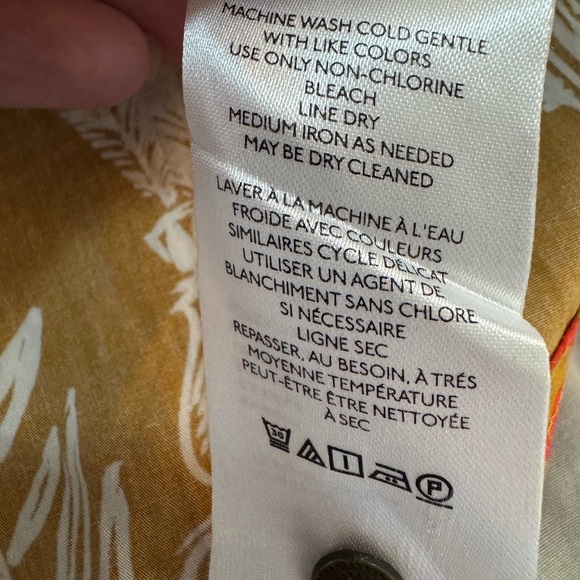 Anthropologie Maeve Toni Button Front Belted Tunic Dress Gold size Small - Picture 12 of 16